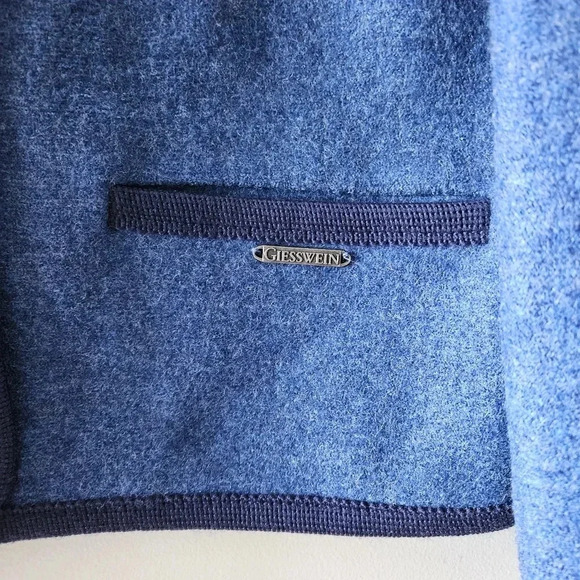 Giesswein Virgin Wool Grandmacore Boho Cardigan  Retro Sweater Blue Size US 10. - Picture 7 of 13